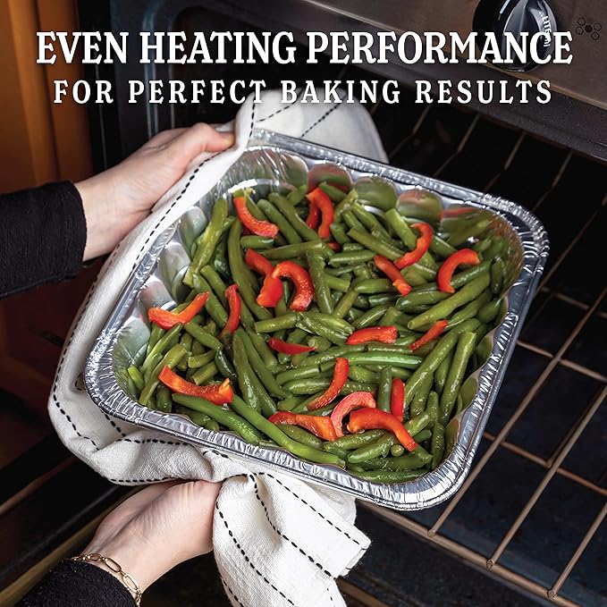 PLASTICPRO Disposable 10'' X 10'' X 3'' Inch Square Aluminum Tin Foil Baking Pans Bakeware - Cookware Perfect for Baking Cakes, Breads, Brownies, Bread, Meatloaf, Lasagna, Pack of 25