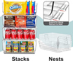 Sorbus Stackable Storage Bins Open Front, Clear Stackable Storage Bins, Pantry Bins for Storage and Organization, Acrylic Stackable Bins for Kitchen, Clear Pantry Organizer Bins (Large 8 Pack)