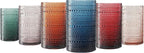 Khen Plastic Hobnail Drinking Highball Glasses Set of 6 Neutral Tones Cups 14oz, Shatterproof & Unbreakable Acrylic Beaded Design, BPA-Free, Dishwasher Safe Indoor/Outdoor Drinkware Water, Cocktails