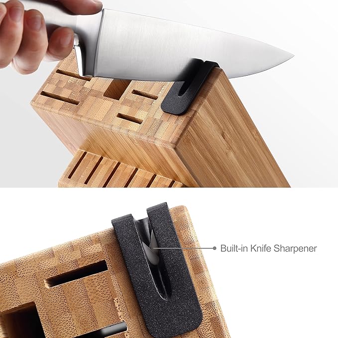McCook® Knife Sets,German Stainless Steel Knife Block Sets with Built-in Sharpener (Pack of 2)