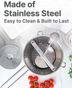 Stainless Steel Food Mill with 3 Discs – Ergonomic Rotary Hand Crank for Tomato Sauce, Applesauce, Baby Food, Mashed Potatoes, Puree & Canning