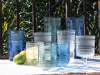 Beaded 16 oz Durable Acrylic Jumbo Drinking Glasses, Shatter-Resistant and Dishwasher-Safe Indoor/Outdoor Drinkware for Water, Iced Tea, Juice, and Cocktails - Sea Green - Set of 6