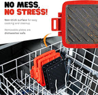Classic™ Microwave Sandwich Maker, Microwave Grill, Toaster, 3 Minute Grilled Cheese Sandwich Maker, Thick Silicone Cover, Safe Food Grade, Panini Press, Dishwasher Safe (Red, Regular)