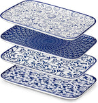 vancasso Porcelain Serving Trays for Party, Serving Platters Set of 4,Serving Dishes for Entertaining, Ceramic Party Trays and Platters for Serving Food, 12" Inch, Series SELENE