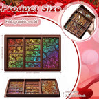 Ziliny Rose Holographic Chocolate Bar Mold Silicone, Rainbow Light Effect Chocolate Bar Deep Thick Molds for DIY Candy Dessert Baking, Candy, Wax Melts, Cake Decoration (Large and Thick)