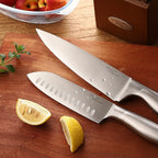 Marco Almond MA22 Knife Sets, 19 Pieces Stainless Steel Hollow Handle Kitchen Knives Block Set