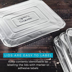 NYHI 9x13 Disposable Aluminum Foil Pans With Lids Large Half Size Deep Steam Pan and Oven Buffet Trays Food Containers for Catering Baking Roasting (25)