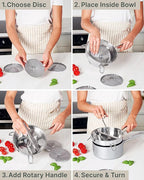 Stainless Steel Food Mill with 3 Discs – Ergonomic Rotary Hand Crank for Tomato Sauce, Applesauce, Baby Food, Mashed Potatoes, Puree & Canning