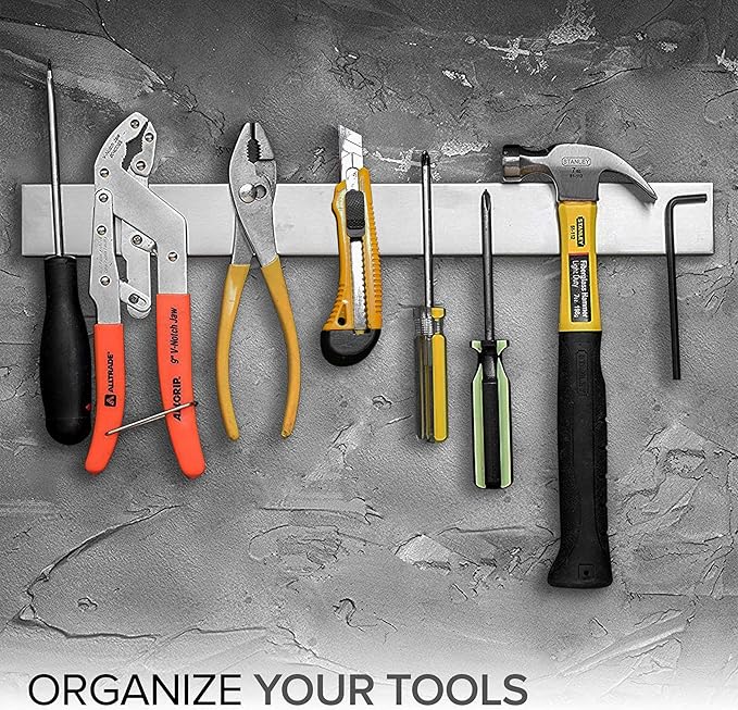Modern Innovations 18 Inch Stainless Steel Magnetic Knife Bar - Use as Knife Holder, Rack, Strip, Kitchen Utensil and Tool Holder