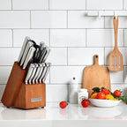 McCook® Knife Sets, German Stainless Steel Kitchen Knife Block Sets with Built-in Sharpener (Pack of 2)