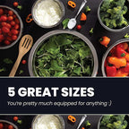 WHYSKO Stainless Steel Mixing Bowl Set, 10 Piece Stainless Steel Mixing Bowls with Lids Set for Food Prep Storage and Serving, Dishwasher Safe for Kitchen Baking Cooking, Grey