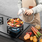 12 Inch Pan Lid For Pots Pans and Skillets, Cast Iron Skillet Lid, Large Tempered Glass Pan Lids, Replacement Pan Cover for Frying, Crock Pot Lid with Stainless Steel Rim, Cookware Pot Covers