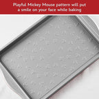 Farberware Disney Bake with Mickey Mouse Nonstick Bakeware Set/Baking Pans with Disney Home Oven Mitts, Cookie Pans, Muffin/Cupcake and Loaf Pan, 6 Piece Non Stick Bakeware Set - Red
