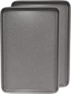 casaWare 2pc Ultimate Commercial Weight 15 x 10 x 1-Inch Cookie Sheet Set (Silver Granite)
