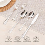 40-Piece Silverware Set for 8, 18/10 Stainless Steel Flatware Set, Heavy Duty Mirror Polished Cutlery Set, Dishwasher Safe Kitchen Utensils for Home Restaurant, Wedding Gift - HIKAA