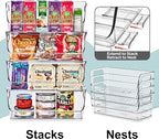 Sorbus Stackable Storage Bins Open Front, Clear Stackable Storage Bins, Pantry Bins for Storage and Organization, Acrylic Stackable Bins for Kitchen, Clear Pantry Organizer Bins (Small Wide 4 Pack)