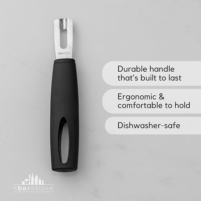 A Bar Above White Handle Gold Blade Channel Knife, Elegant Garnish Tool for Chefs and Bartenders, Citrus Peeler and Lemon Zester for Cocktails, Culinary Dishes, and Home Entertaining