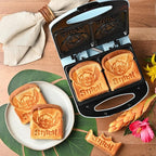 Select Brands Disney Lilo & Stitch Grilled Cheese Sandwich Maker - Kitchen Appliances - Ceramic Nonstick Cooking Plates - Panini Press - Imprints Stitch Image - Dual Sandwich Machine