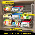 Deco Brothers Stackable Can Rack Organizer for Kitchen and Pantry, Holds Upto 36 Cans, Chrome Finish