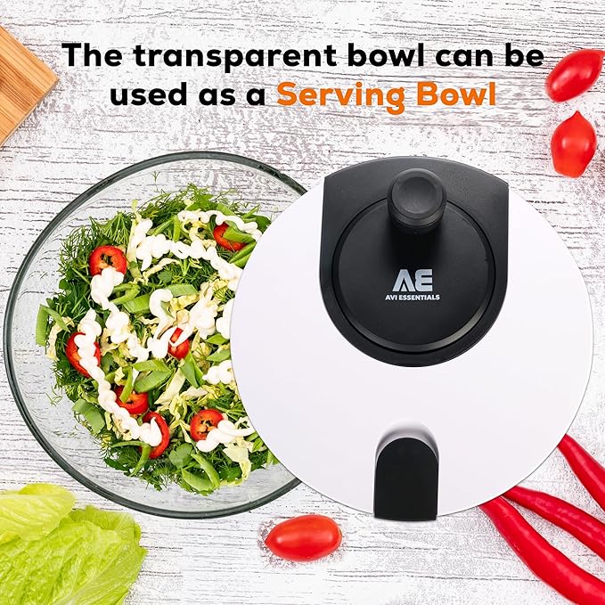 Large Salad Spinner – BPA-Free Vegetable & Fruit Dryer, Lettuce Spinner with Bowl and Colander