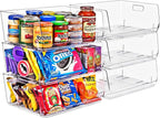Sorbus Stackable Storage Bins Open Front, Clear Stackable Storage Bins, Pantry Bins for Storage and Organization, Acrylic Stackable Bins for Kitchen, Clear Pantry Organizer Bins (Large 6 Pack)