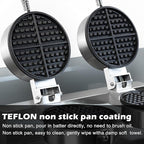 110V 2600W Commercial Double Waffle Maker,Non-Stick Commercial Waffle Baker,Stainless Steel Belgian Waffle Iron for Restaurant Party Food Stall, Bakery Snack Bar Family