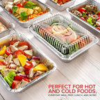 2 Lb Small Aluminum Pans with Lids (100 Pack) Foil Pan + Clear Plastic Lid, Disposable Cookware, Takeout Trays with Lids - to Go Disposable Food Containers for Restaurants & Catering, Stock Your Home
