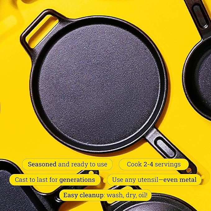 Lodge BOLD 12 Inch Seasoned Cast Iron Griddle, Design-Forward Cookware