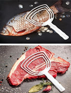 4 Pack Fish Scale Scraper & Bone Scraper, Mudder Bone Meal Scraper, Fish Descaler Cleaning Tool for Seafood Kitchen Home Use (7.9 * 4.3)