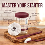 Superbaking Sourdough Starter Kit, 9" Splinter-Free Banneton Bread Proofing Basket Set with Non-Stick Silicone Dough Sling & Glass Starter Jar Kit, Sourdough Bread Baking Supplies, Sourdough Tools