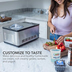 Whynter Ice Cream Maker Machine & Yogurt Automatic 2 Qt. with Built-In Compressor, LCD Digital Display & Timer, No Pre-Freezing, ICM-220SSY, Stainless Steel