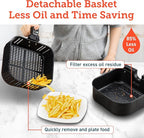 Cosori 12-in-1 Air Fryer 5.8QT, Toast, Bake, Nutrition Facts for 100+ In-App Recipes, AdaptIQ Tech Fast Cook, for Main & Side Dishes, Snacks, Leftovers, Detachable Square Basket, Dishwasher Safe