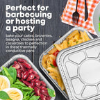 8x8 Disposable Aluminum Pans With Lids - 50 Pack Foil Pans For Cooking, Baking Cakes, Roasting & Homemade Breads - Disposable Food Containers With Foil Lids