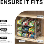 Simple Houseware Stackable Can Rack, Silver, Adjustable Plastic Dividers, Holds 36 Cans