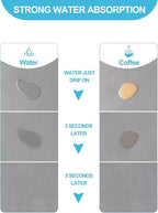 Dish Drying Mat for Kitchen Counter, 17"x31.5" Dish Drying Pad with Non-slip Rubber Backed, Hide Stain Anti Absorbent for Kitchen Counter, Drying Mat for Coffee Machine Dish Rack (Grey)