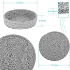 Trivets for Hot Dishes, Pots and Pans, Hot Pads with Storage Basket, Pot Holders for Kitchen, Heat Resistant Mat Protect Counter Home Essentials, Farmhouse Decor (Deep Gray 4 PCS)