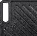 VEVOR Reversible Grill/Griddle, 9.7"x16.7" Pre-Seasoned Cast Iron Griddle, Rectangular Double Burner Griddle Pan, Non-Stick Family Pan Cookware with Handles, Flat Top Plate for BBQ, Gas Grill, Black