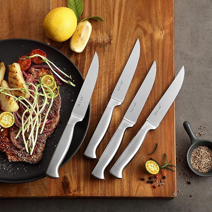 McCook® Knife Sets, German Stainless Steel Knife Block Sets with Built-in Sharpener (Pack of 2)