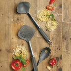 Anolon Gadgets Utensil Kitchen Pasta Cooking Tools Set, 3 Piece, Graphite Gray