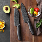 Marco Almond Kitchen Knife Set, KYA39 12-Piece Chef Knife Sets, 6 Knives with 6 Blade Guards, Stainless Steel Knives Set for Kitchen with Covers, Black