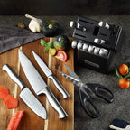 McCook® Knife Sets, German Stainless Steel Knife Block Sets with Built-in Sharpener (Pack of 2)